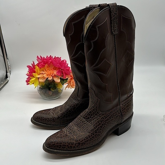 Acme Brown Leather Cowboy Boots Size 11 D COW5759 - Picture 1 of 7